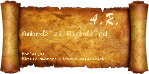 Ambrózi Richárd névjegykártya