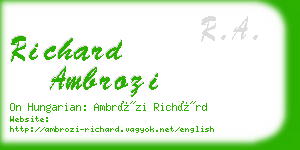 richard ambrozi business card